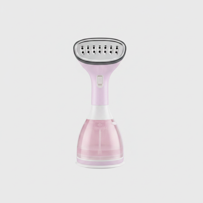 Pink Steamer on Light Gray Background